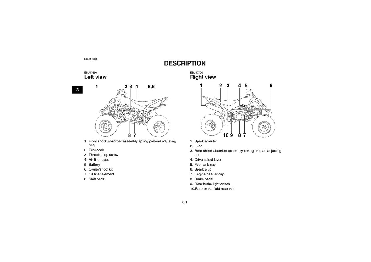 YAMAHA YFM35RA YFM350RA ATV Owners Manual - STEEL WIRE BOUND - PROTECTIVE COVERS