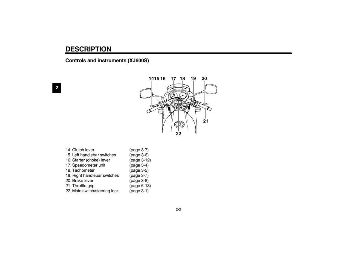 YAMAHA XJ600S XJ600N Motorcycle Owners Manual 2001 - WIRE BOUND - TOUGH COVERS