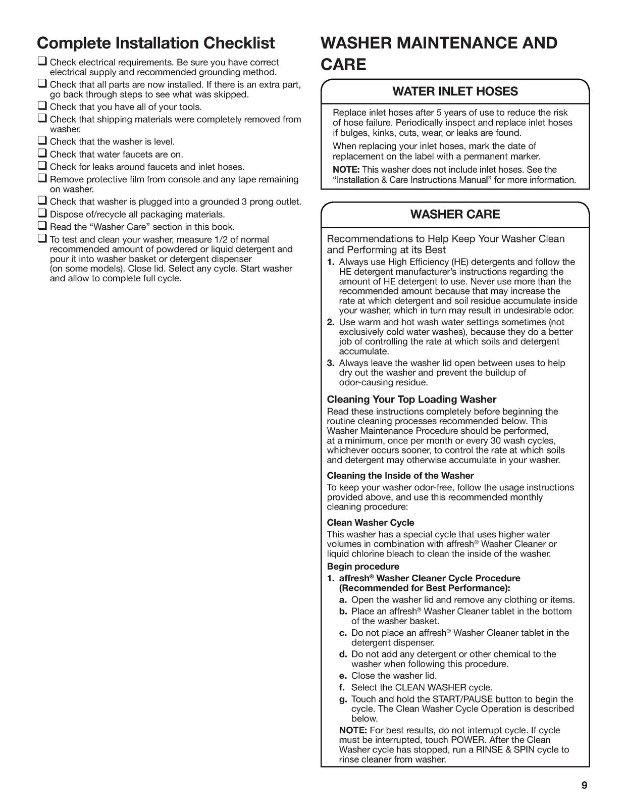 MAYTAG MTW7200RW MTW7200RW1 Washing Machine Owners Manual - WIRE BOUND - COVERS