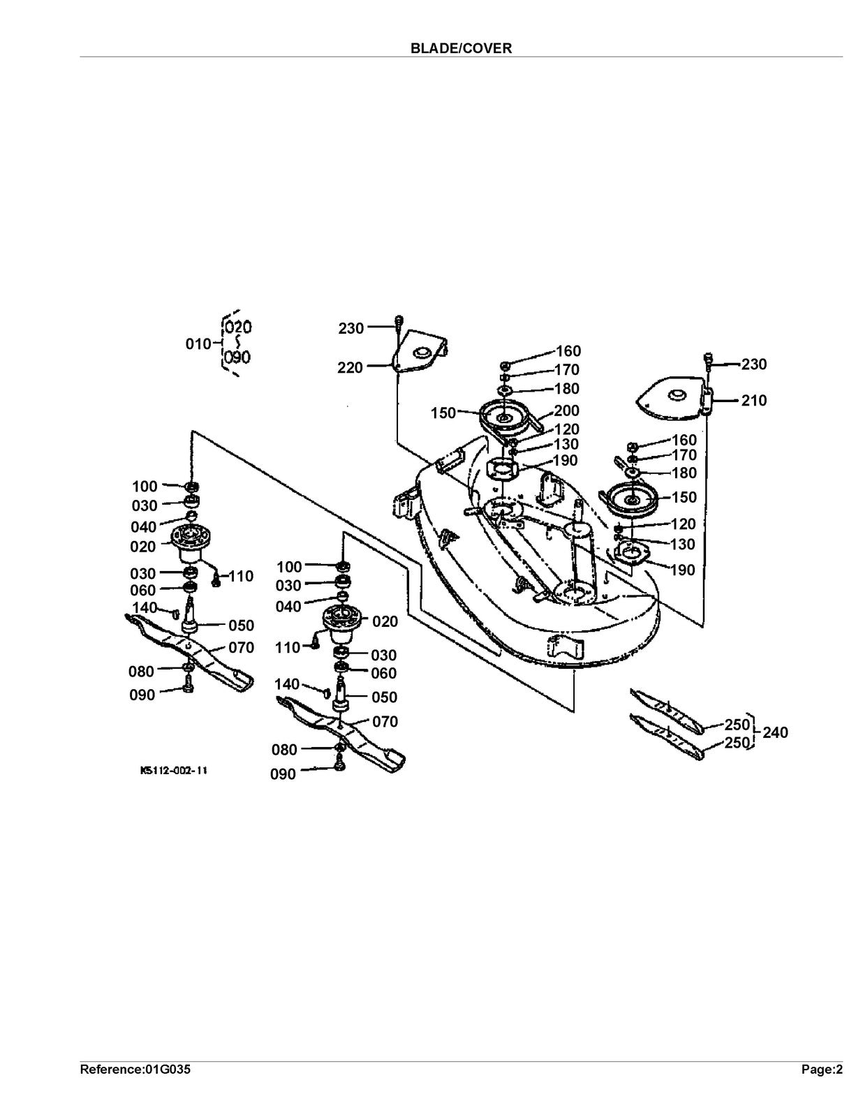 KUBOTA RCK40LTserial number 40001 and up Parts Manual - WIRE BOUND - COVERS