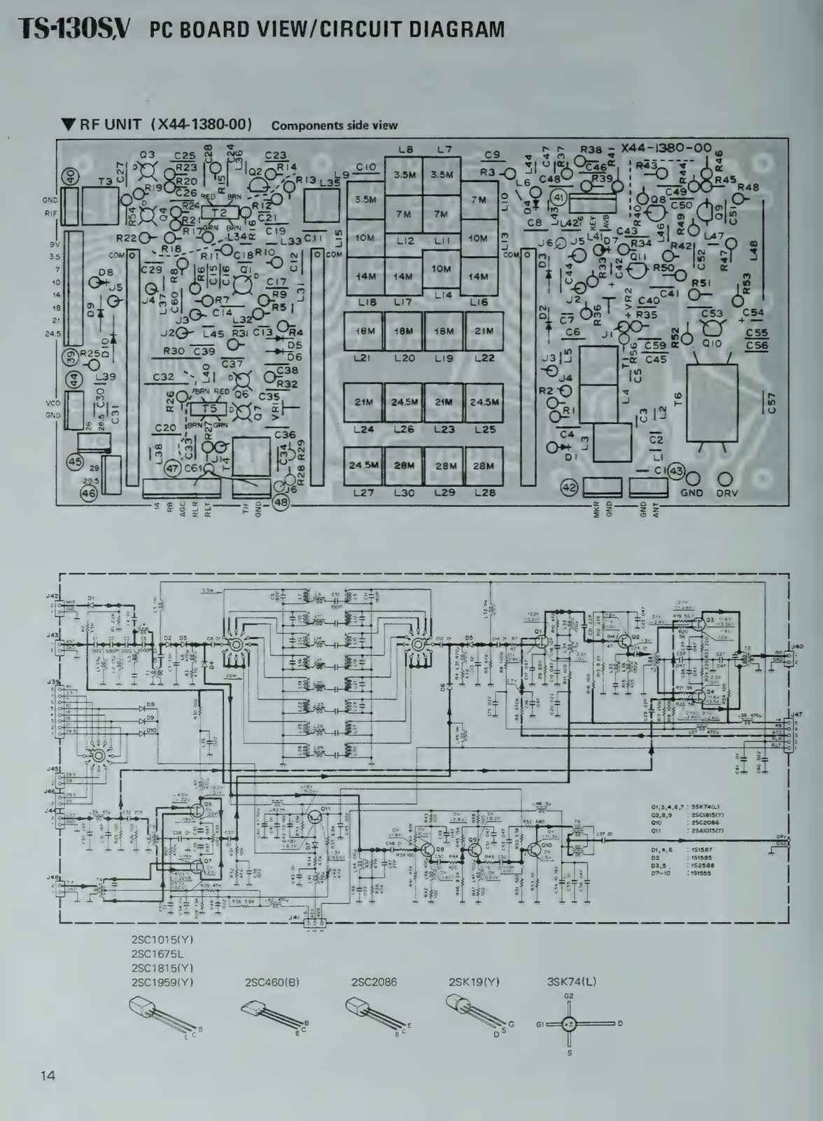 KENWOOD TS-130S TS-130V VFO-120 AT-130 HF SSB Transceiver Service Manual