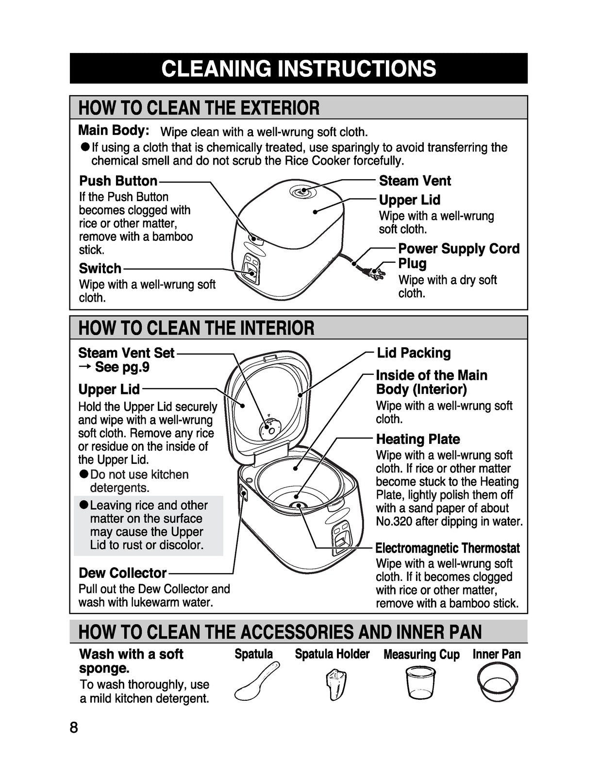ZOJIRUSHI NS-PC10 18 Electric Rice Cooker  Operating Instructions Manual