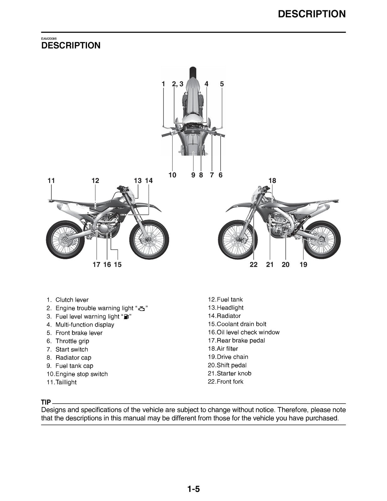 YAMAHA 2020 WR250F Service Manual - BOUND - COVERS - XL FOLDOUT PAGES