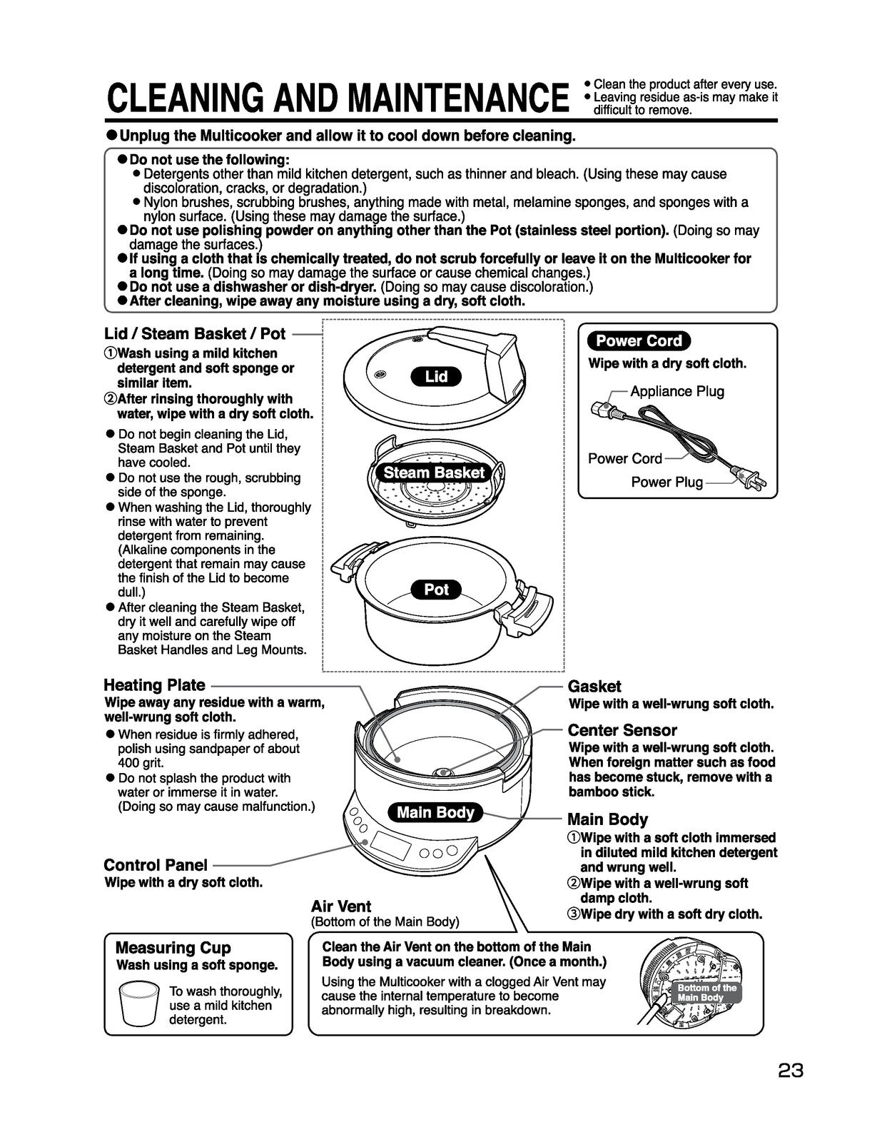 ZOJIRUSHI EL-CAC60 Multicooker Operating Instructions Manual - WIRE BOUND