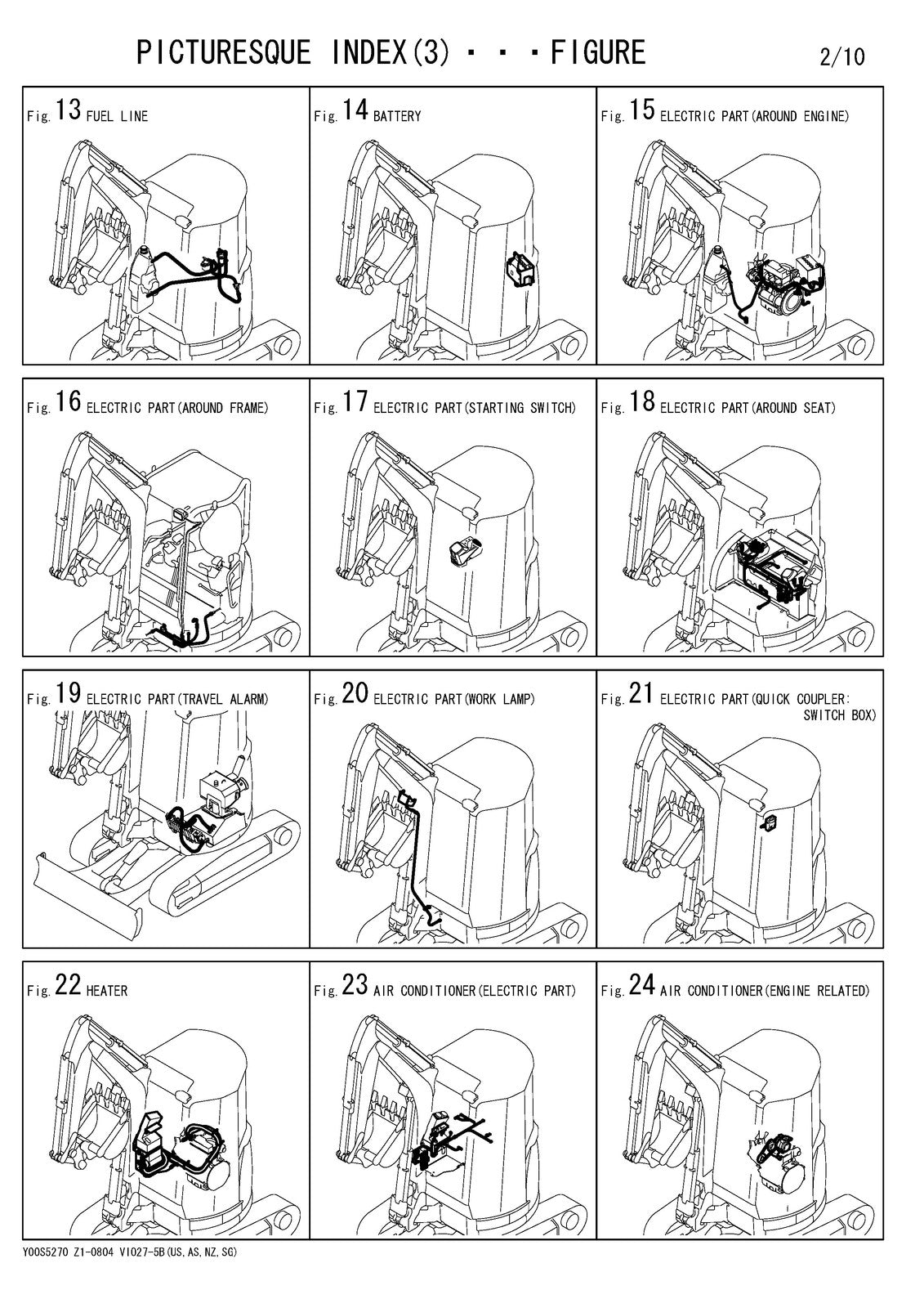 YANMAR ViO27-5B Excavator Parts Catalog Manual 2009 - WIRE BOUND - TOUGH COVERS