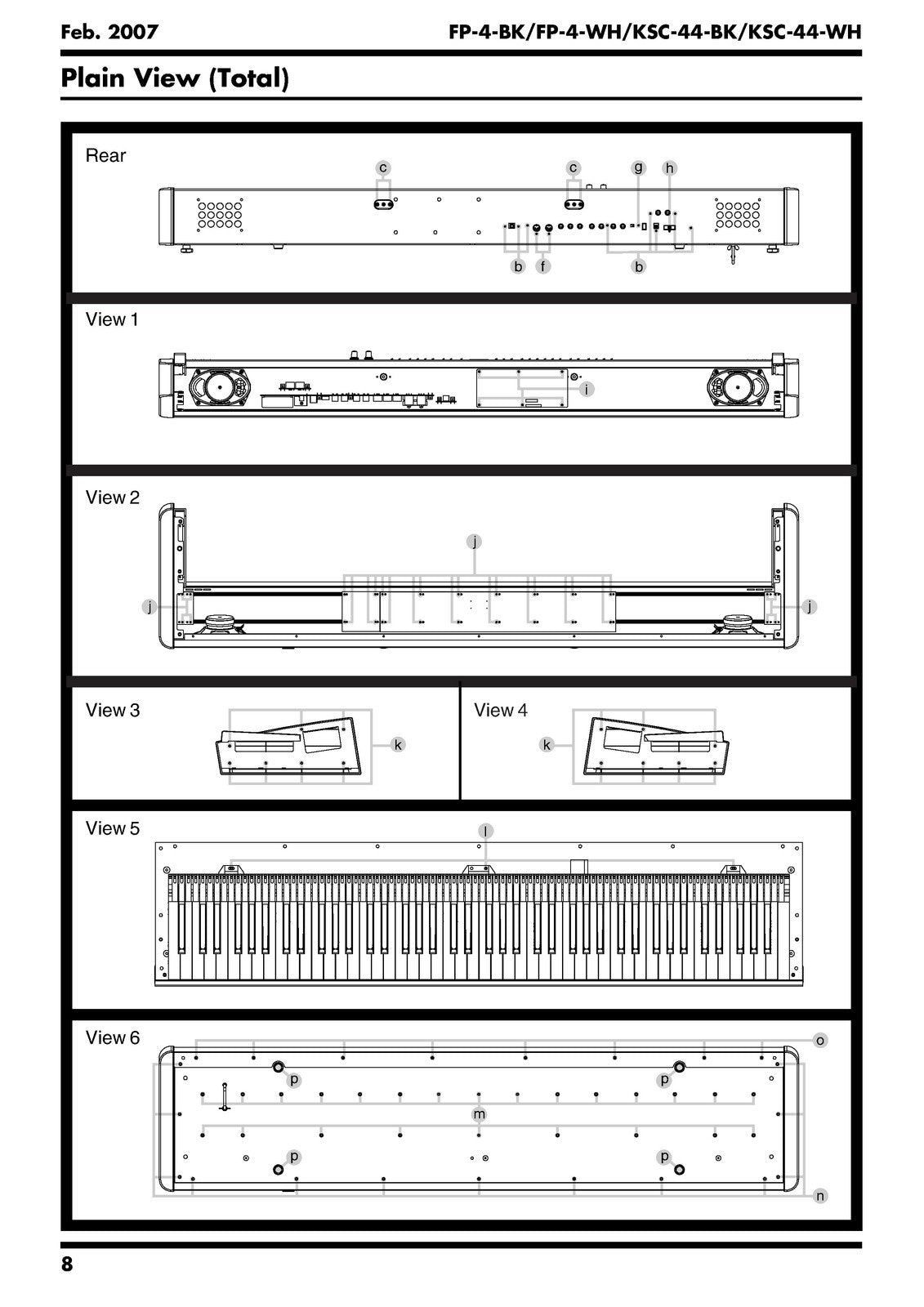 ROLAND FP-4 Digital Piano Service Manual 2007 - BOUND - COVERS - XL FOLDOUTS