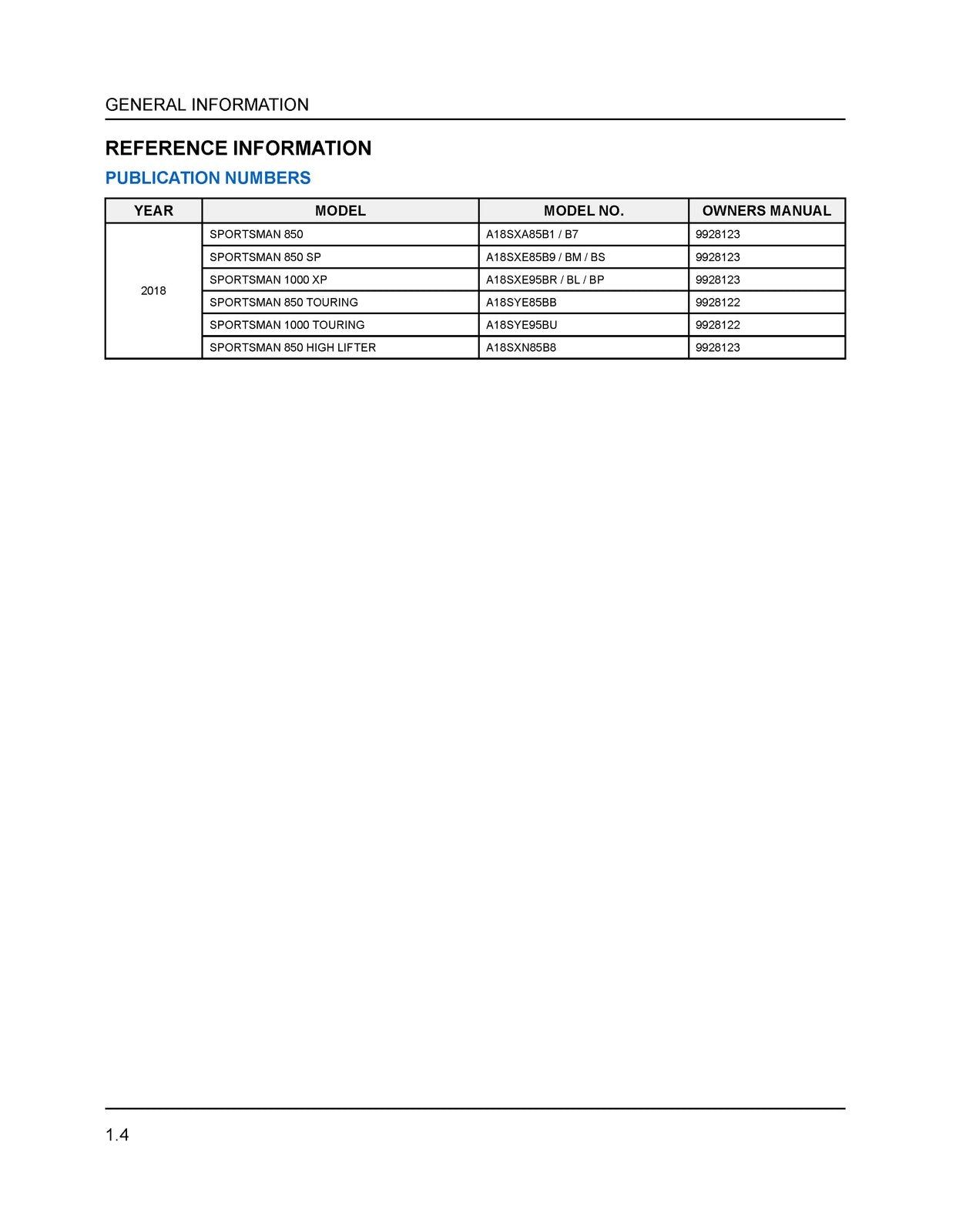 POLARIS Sportsman 850 1000 XP High Lifter Service Manual, FOLDOUTS