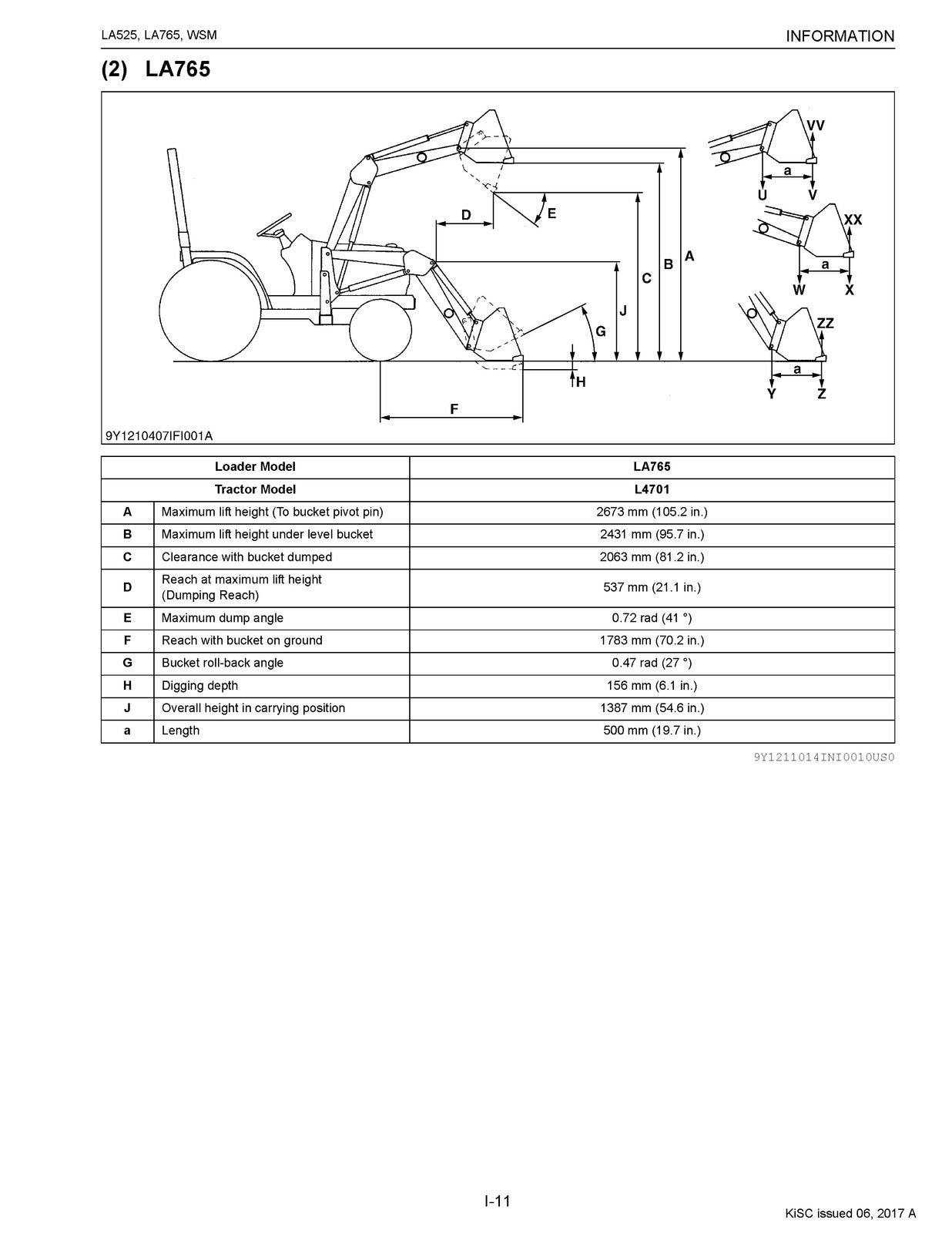 KUBOTA LA525 LA765 Front Loader Workshop Manual - WIRE BOUND - TOUGH COVERS