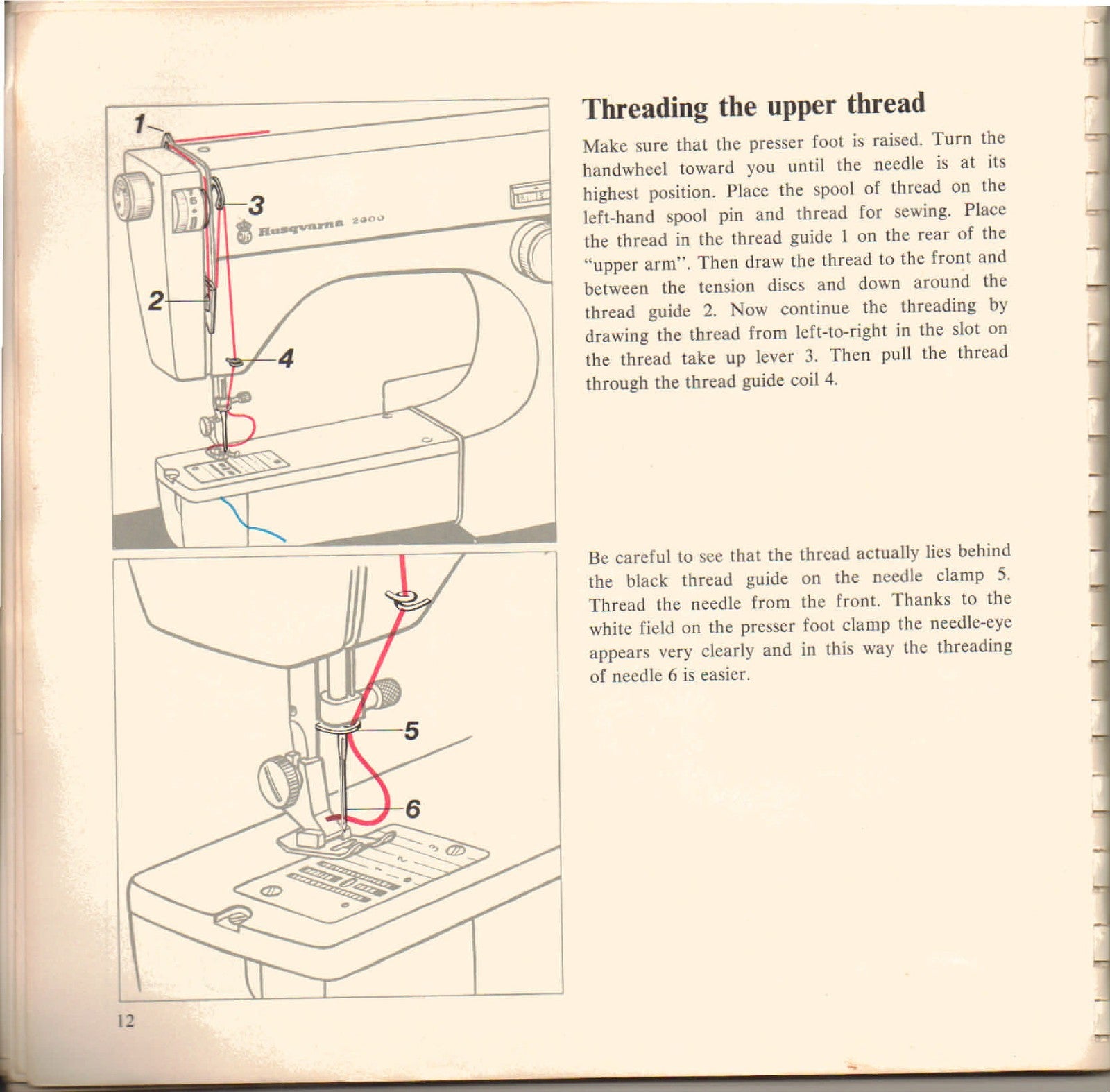 HUSQVARNA 6030 Sewing Machine Operating Manual - STEEL WIRE BOUND - TOUGH COVERS