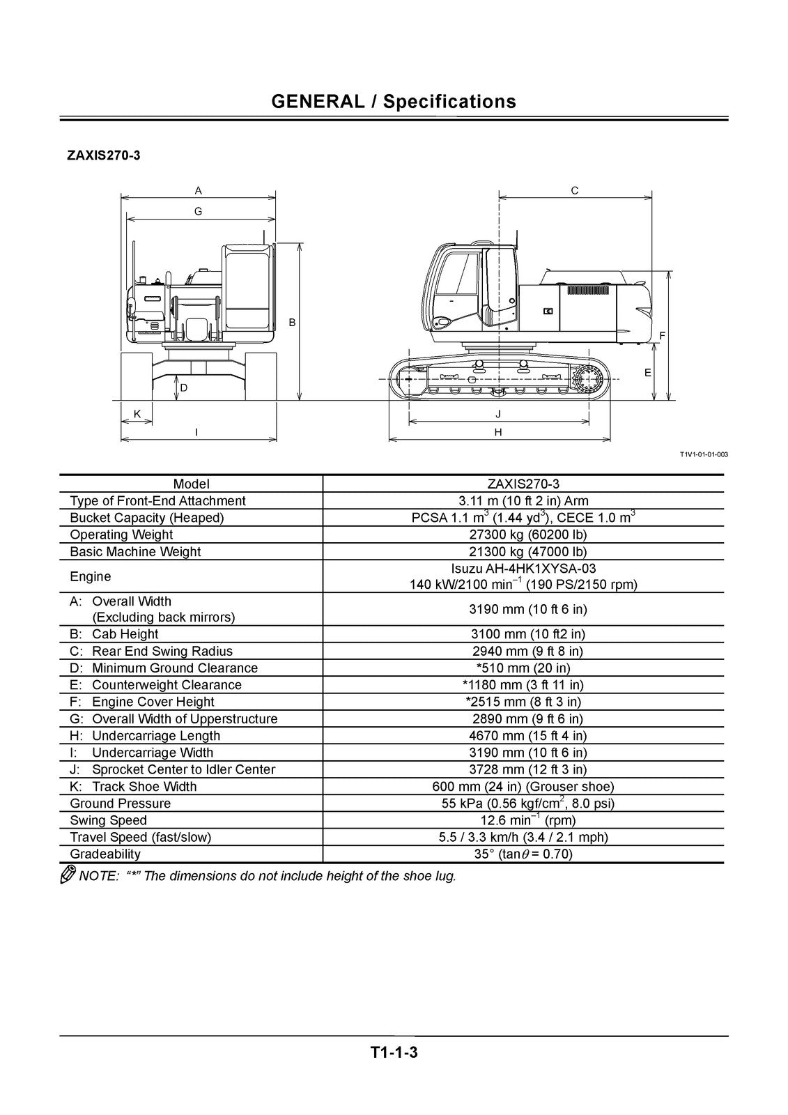HITACHI ZAXIS 200-3 240-3 270-3 Class Technical Service Manual - WIRE BOUND