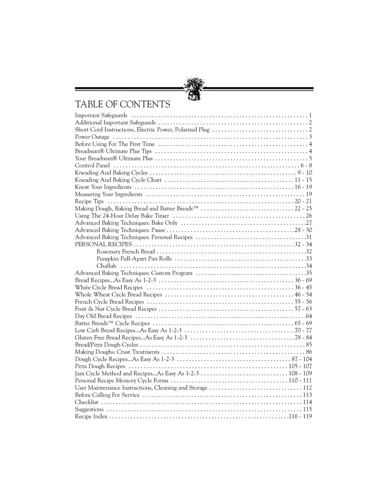 BREADMAN TR2500BC Instruction Manual and Recipes - WIRE BOUND - TOUGH COVERS