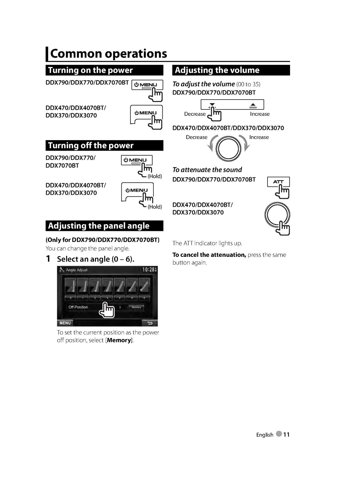 KENWOOD DDX790 770 7070BT 470 4070BT 370 3070 Monitor Instruction Manual - BOUND