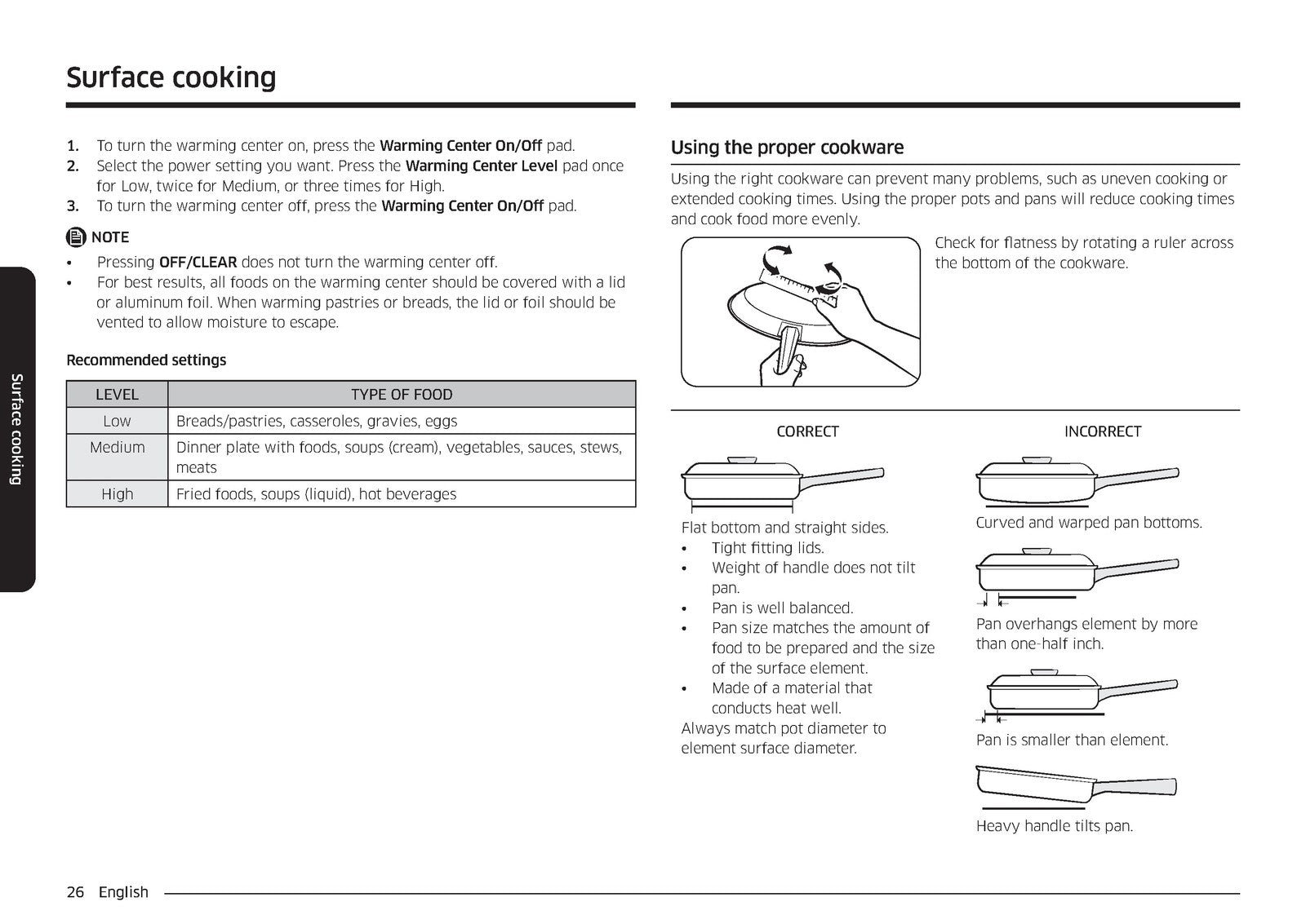 SAMSUNG NE63A6511SS Electric Range User Manual - STEEL WIRE BOUND - TOUGH COVERS