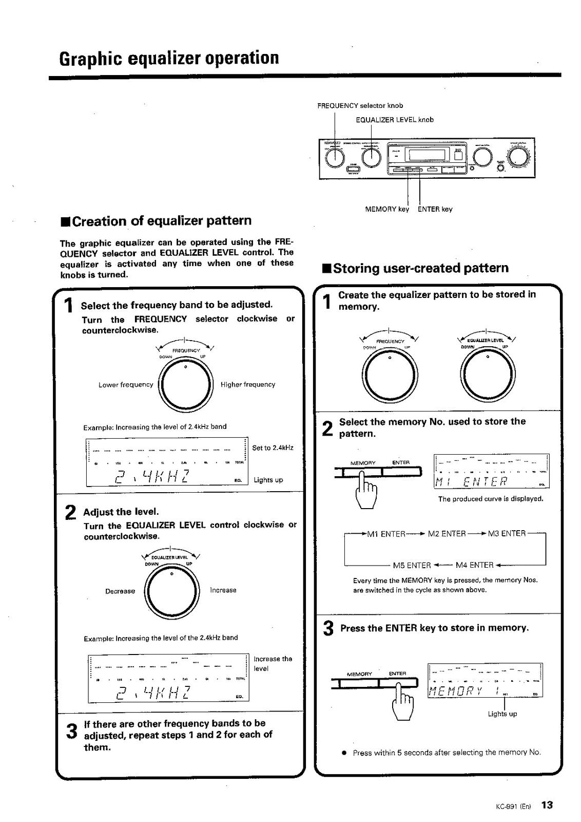 KENWOOD KC-991 Audio Component Instruction Manual - WIRE BOUND - TOUGH COVERS