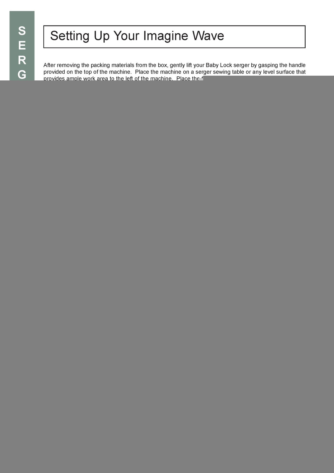 BABY LOCK Imagine BLE1AT-2 Serger Instruction Manual SPIRAL BINDER, TOUGH FRONT
