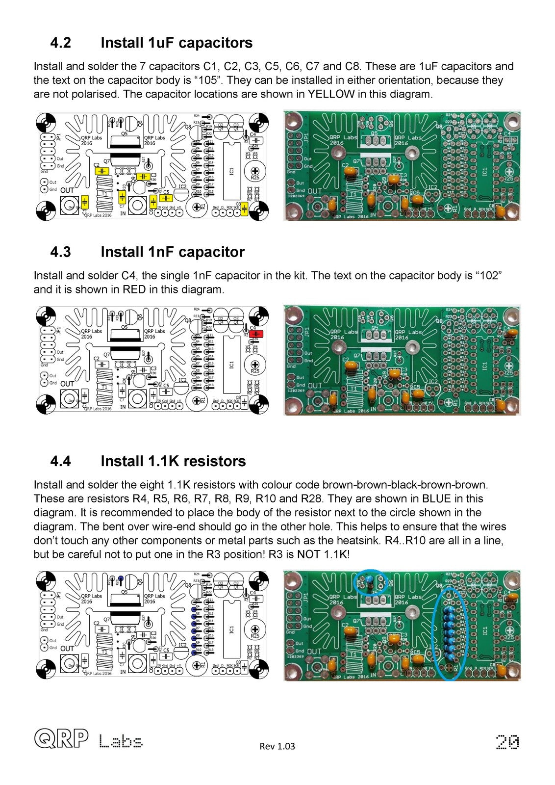 QRP LABS 5W HF PA Kit Assembly Instructions Manual 2016 - WIRE BOUND - COVERS