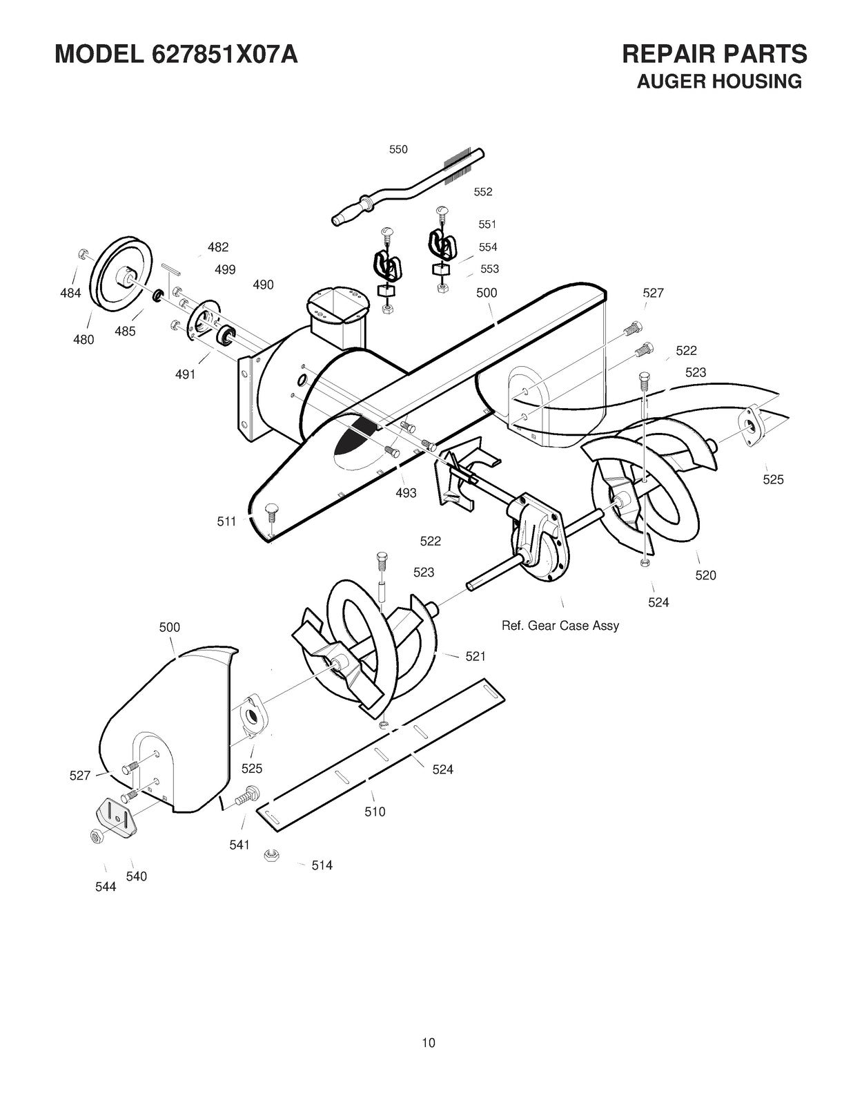 SWISHER 627851X07A Snow Thrower Repair Parts Manual - WIRE BOUND - TOUGH COVERS