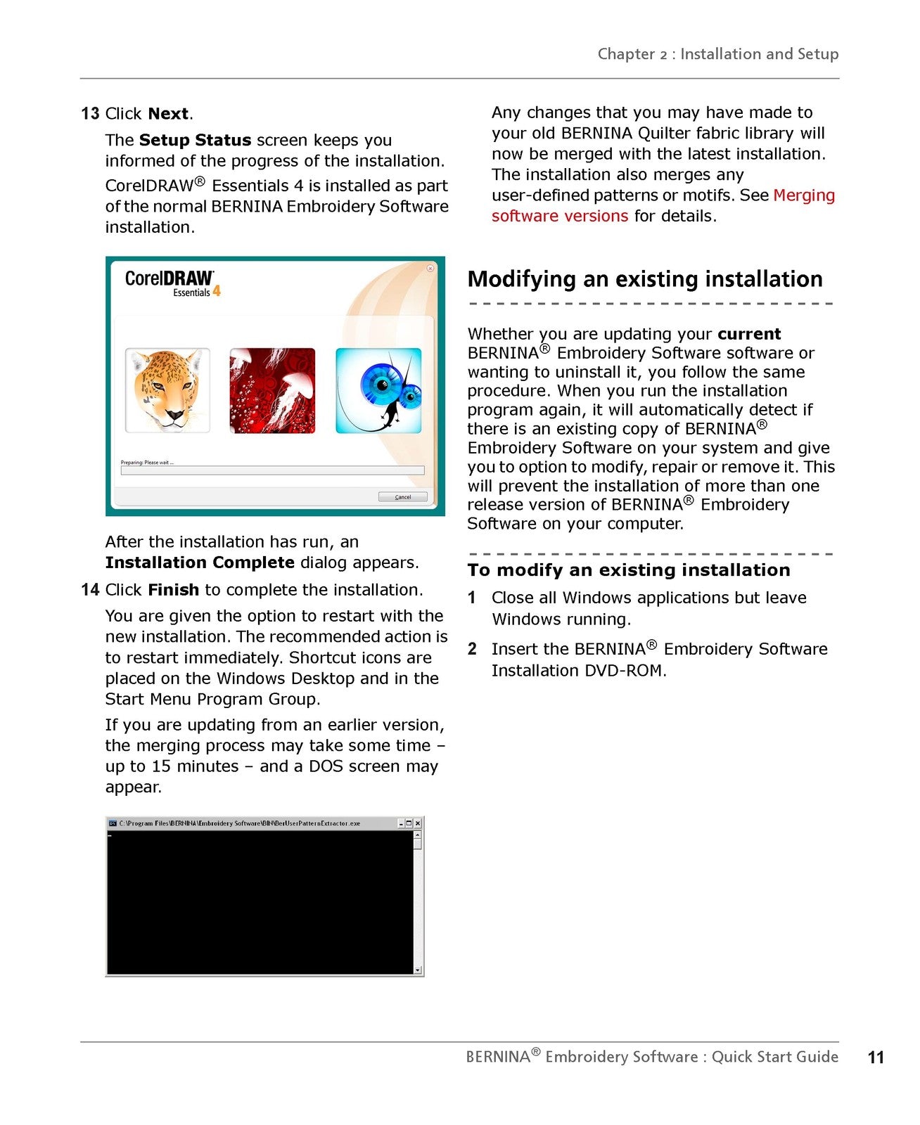 BERNINA Embroidery Software 6 Quick Start Guide Manual - WIRE BOUND - COVERS