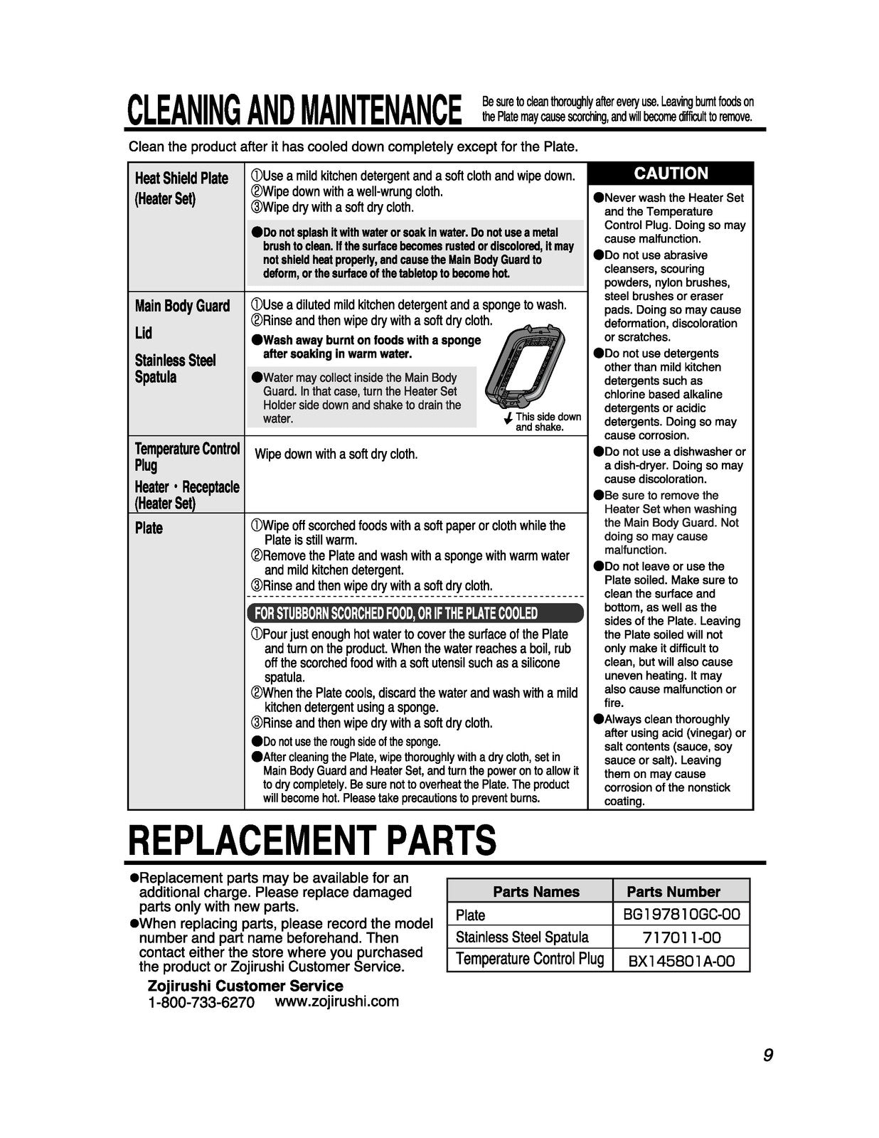 ZOJIRUSHI EA-DCC10 Gourmet Sizzler Electric Operating Instructions Manual