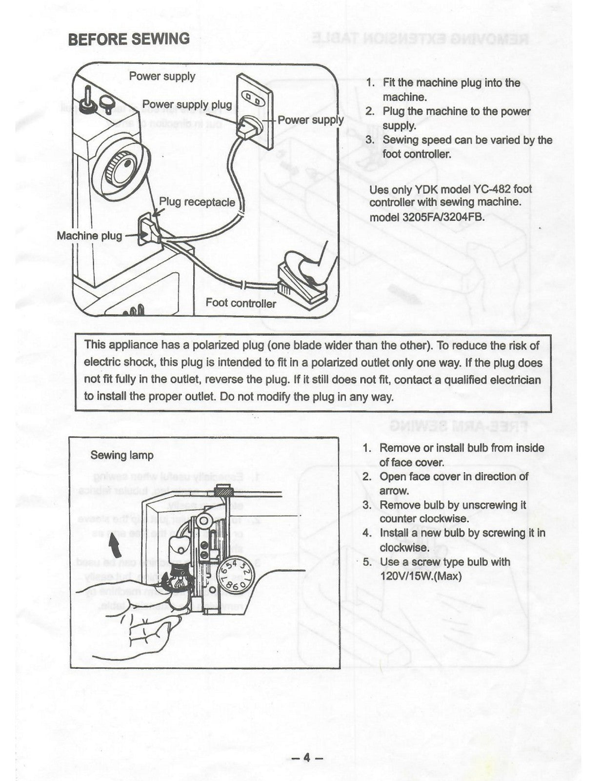 NECCHI Royale 3204 3205 Series Sewing Machine Instruction Manual - WIRE BOUND