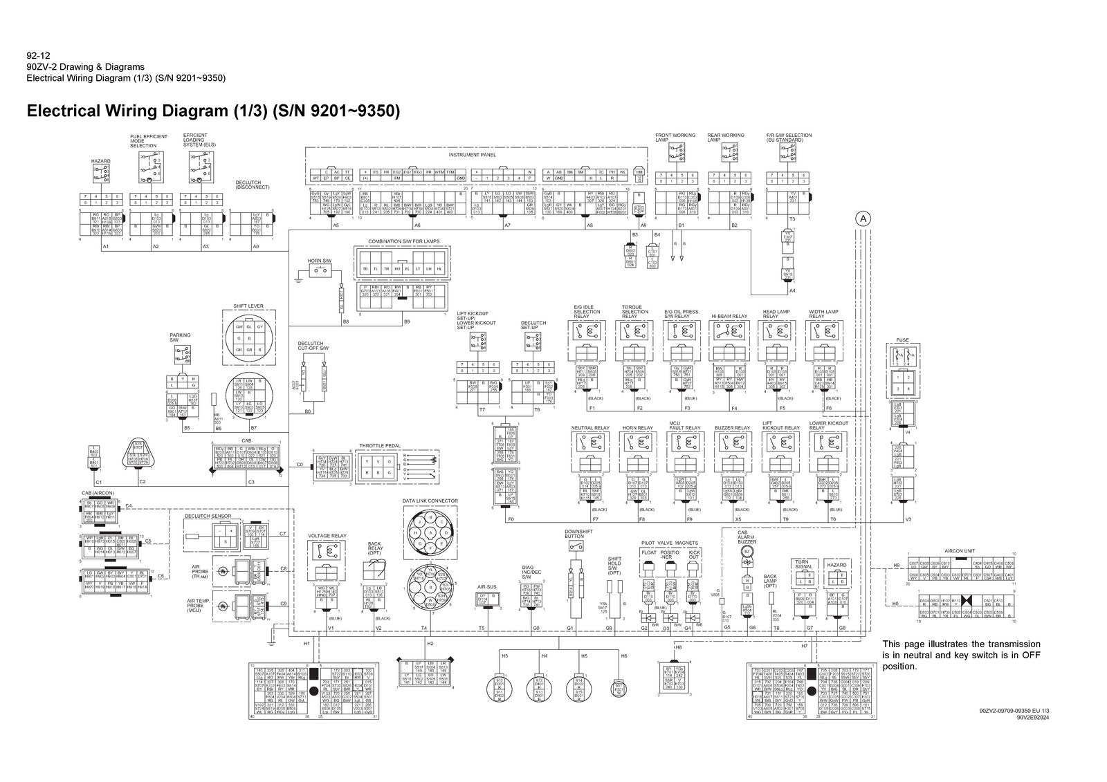 YANMAR 90ZV-2 Excavator Drawings And Diagrams Manual - WIRE BOUND - TOUGH COVERS