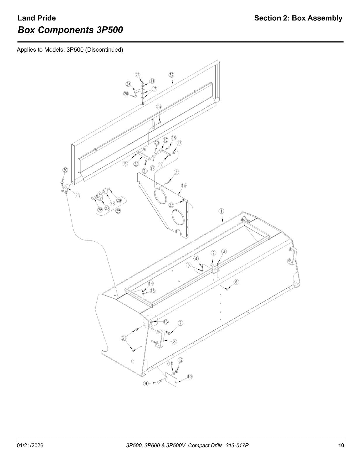 LAND PRIDE 3P600 Compact Drills Parts Manual 2026 - WIRE BOUND - TOUGH COVERS