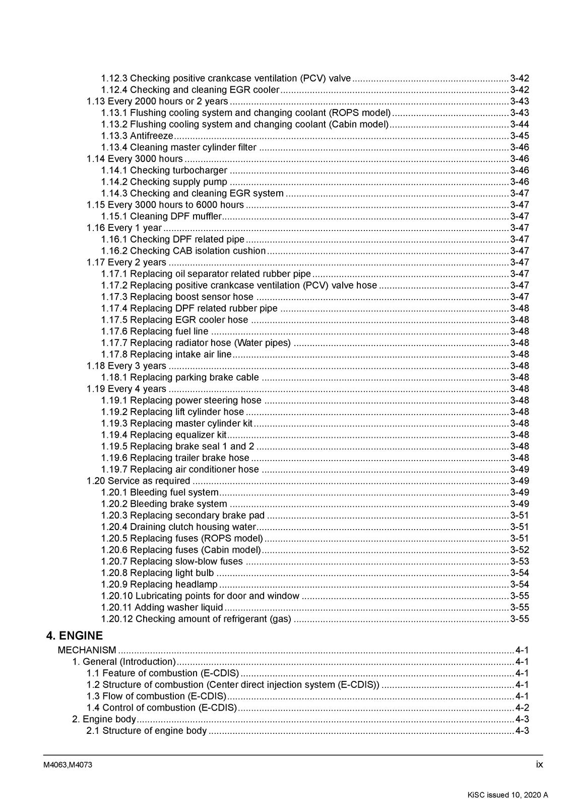 KUBOTA M4063 M4073 Tractor Workshop Manual 2020 - BOUND - COVERS - XL FOLDOUTS
