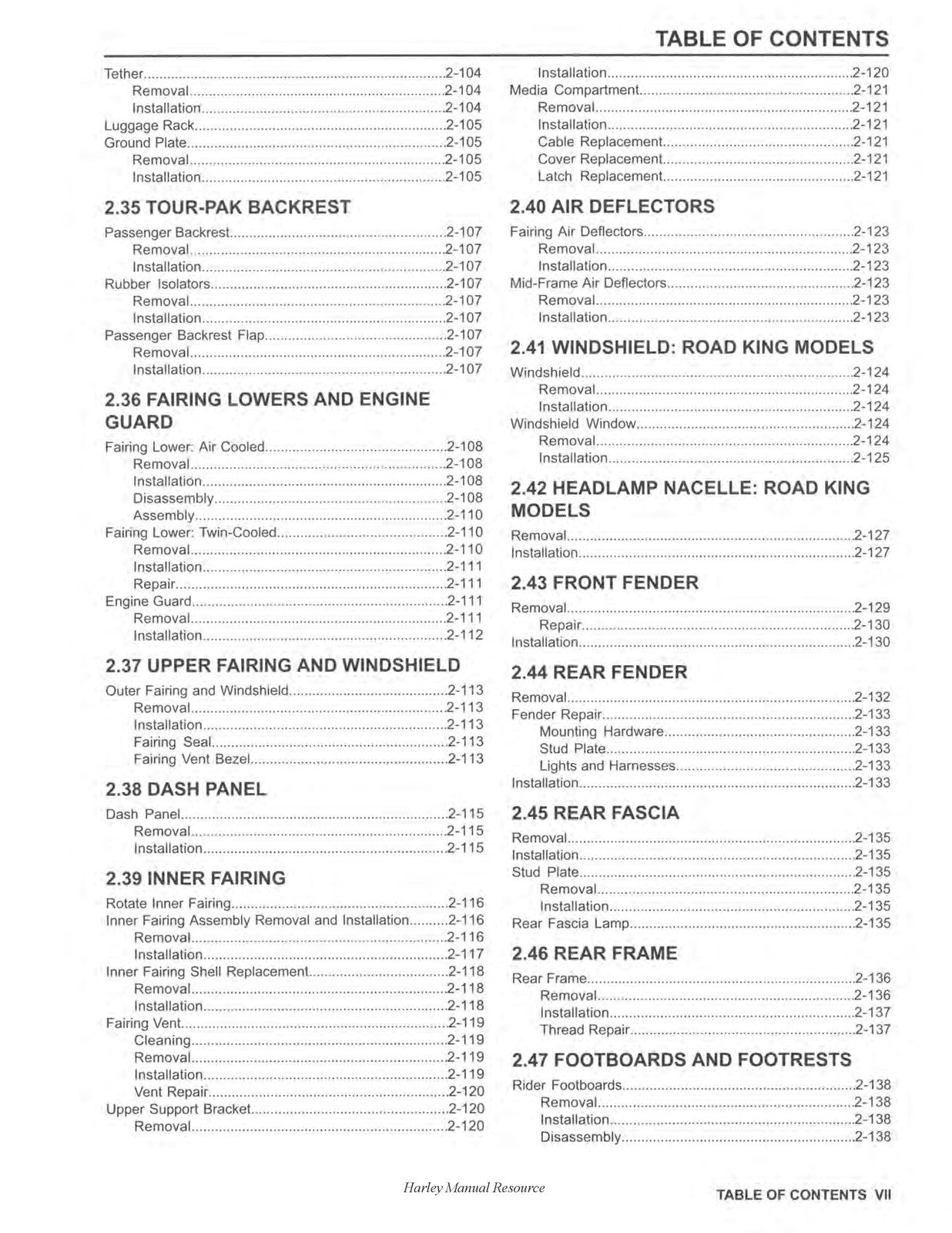 HARLEY-DAVIDSON FLHR FLHX FLHXS FLHTK FLHTCU Touring Service Manual 2014