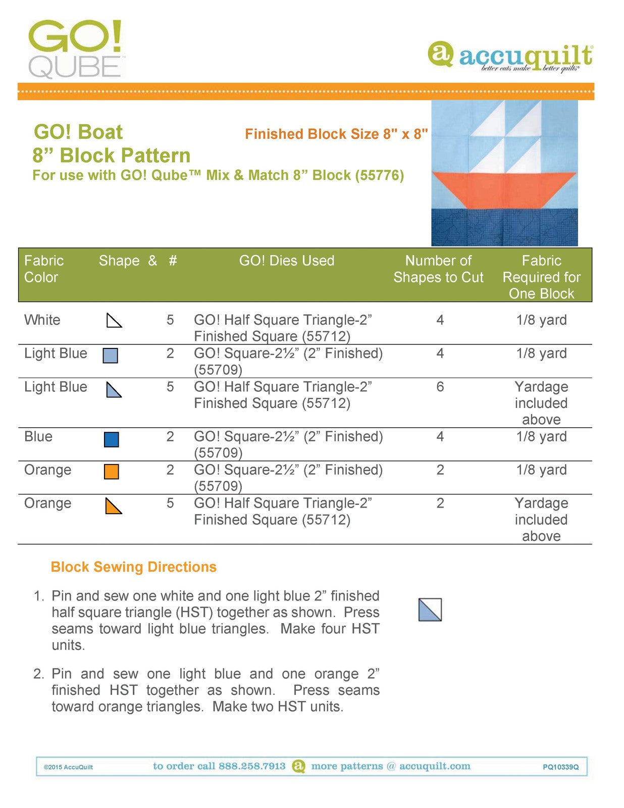 ACCUQUILT GO QUBE 8" Block Patterns Manual - WIRE BOUND - TOUGH COVERS
