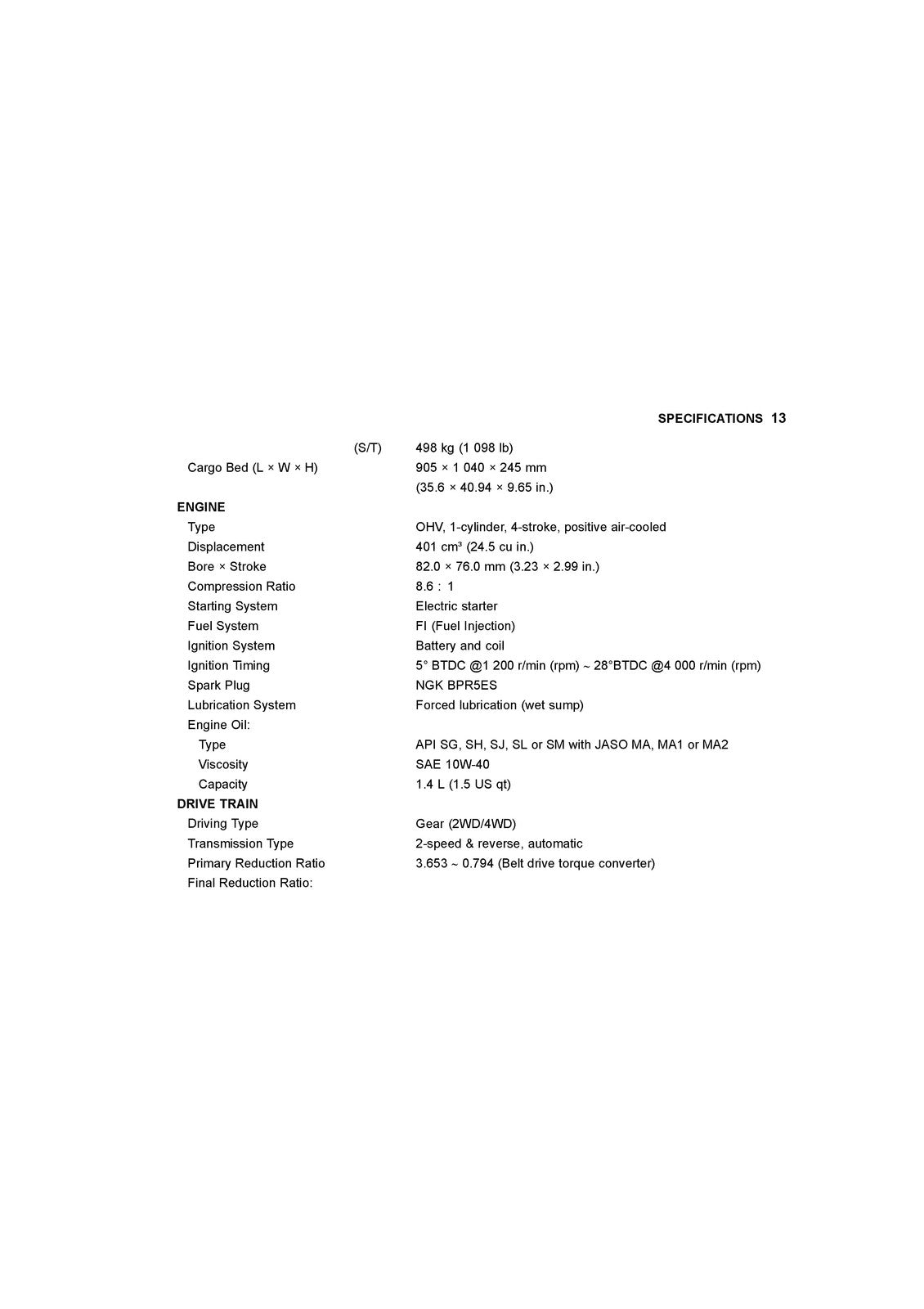 KAWASAKI Mule SX 4x4 XC FI Utility Vehicle Owners Manual 2019 - WIRE BOUND
