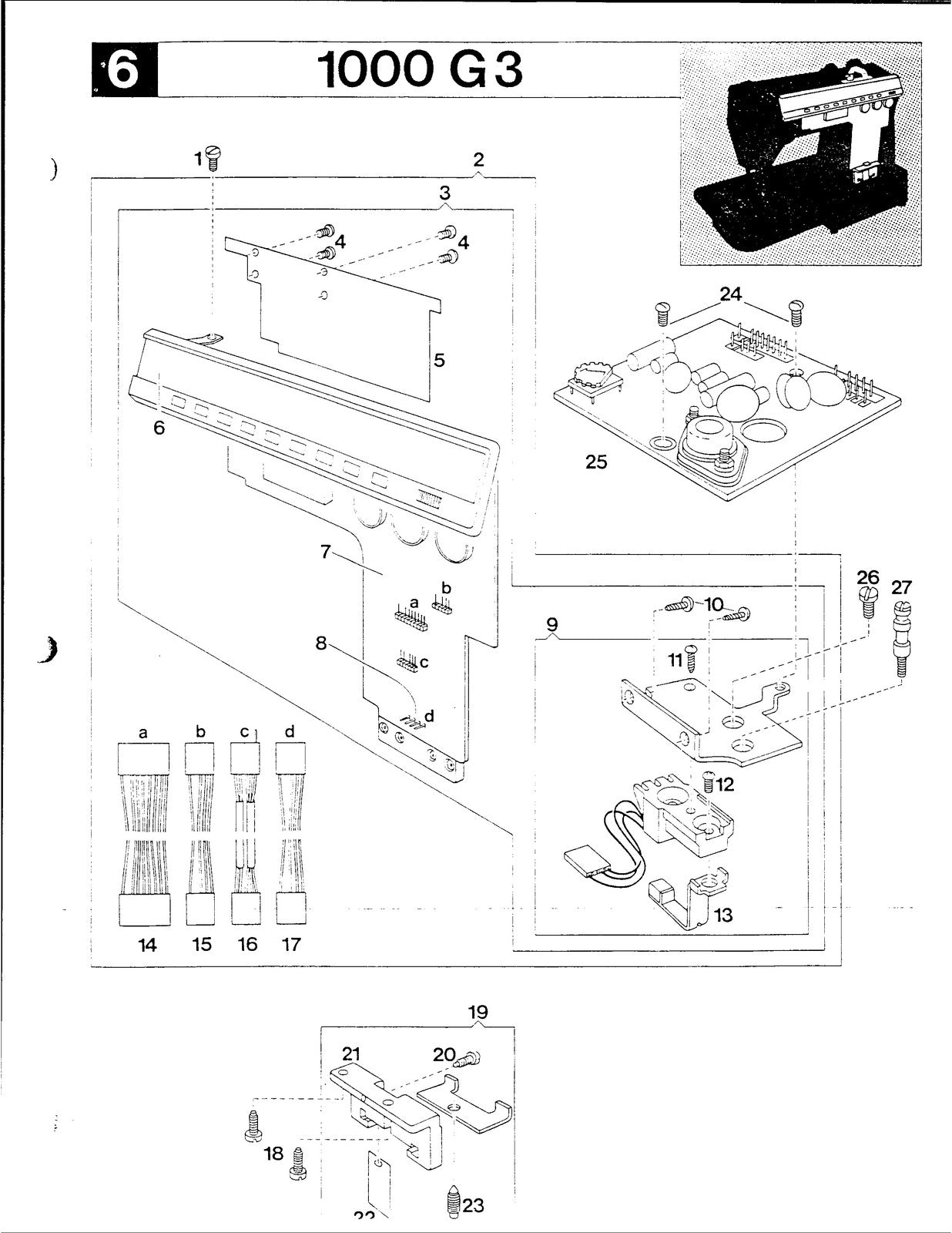 SINGER Futura 1000 Sewing Machine Parts List Manual - WIRE BOUND - COVERS