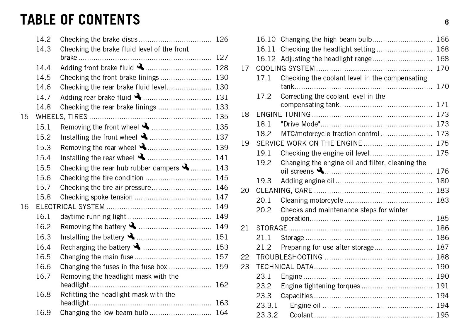 KTM 1190 Adventure EU FR AUS JP Owners Manual 2013 - WIRE BOUND - TOUGH COVERS