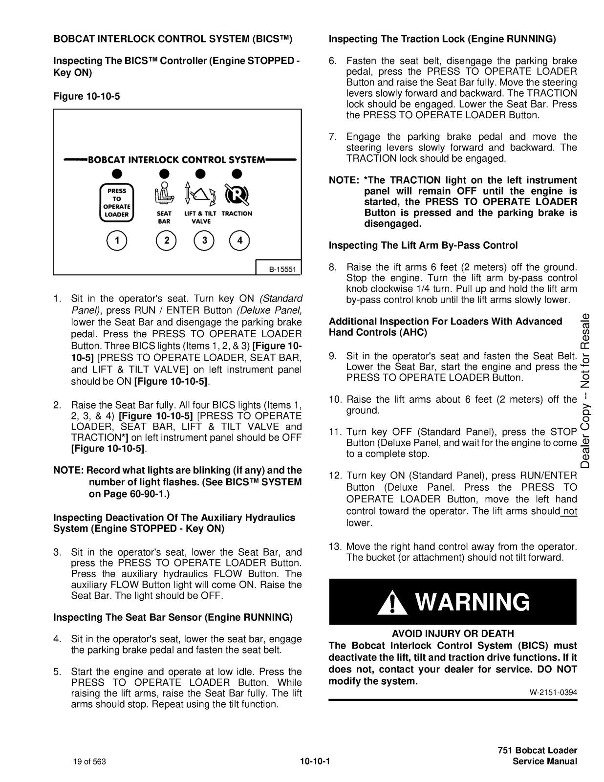 BOBCAT 751 Service Manual 2006 SN 515620001 Up - BOUND - COVERS - XL FOLDOUTS