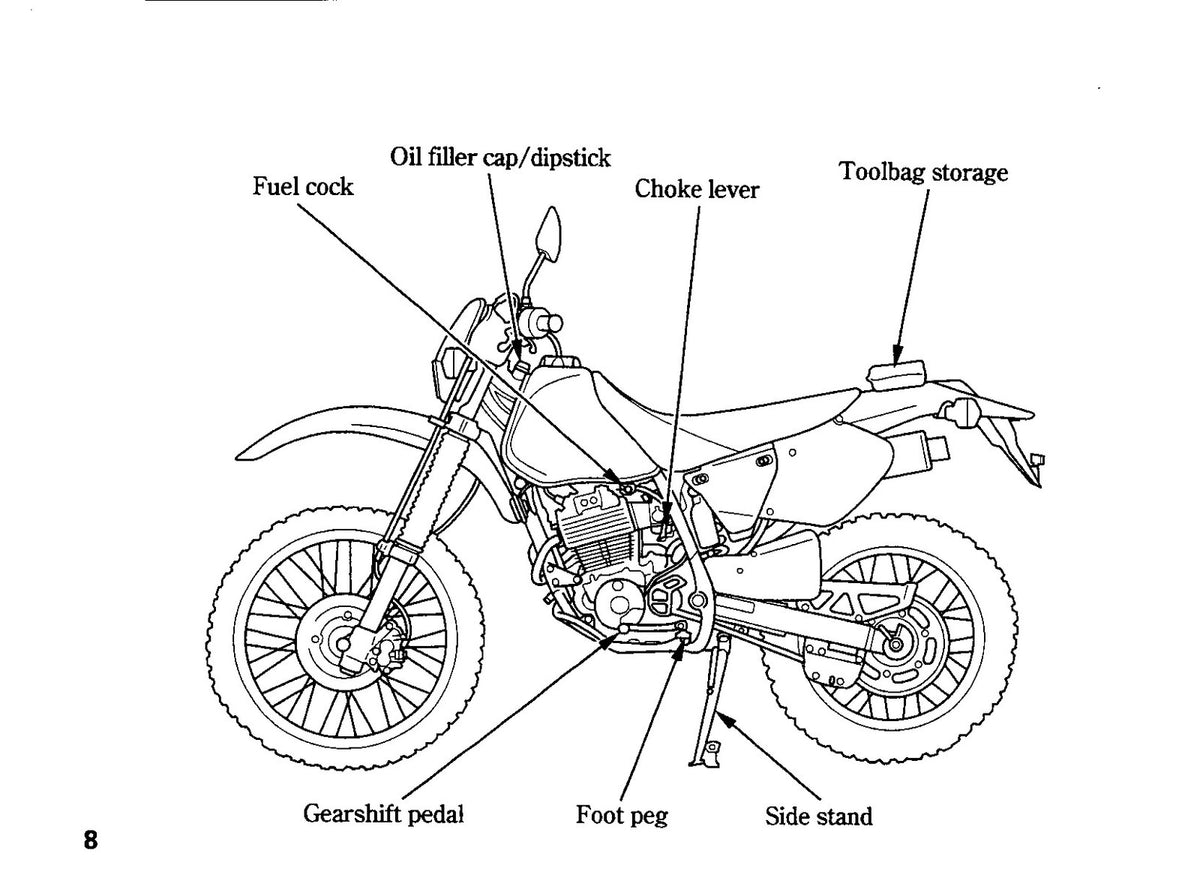 HONDA XR250R Owners Manual 1999 - BOUND - COVERS - XL FOLDOUT PAGES