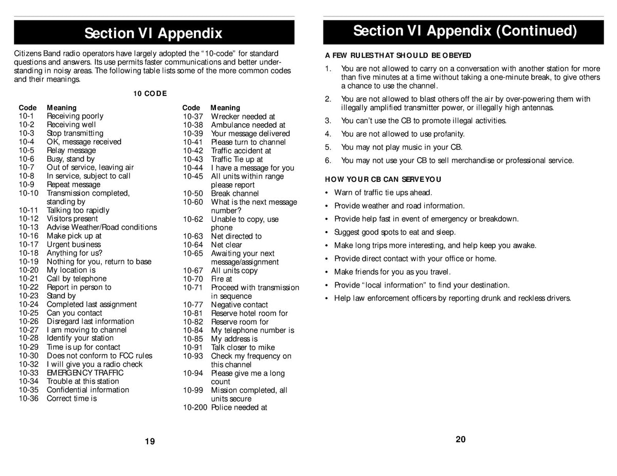 COBRA 148 GTL CB Radio Operating Instructions Manual - WIRE BOUND - TOUGH COVERS