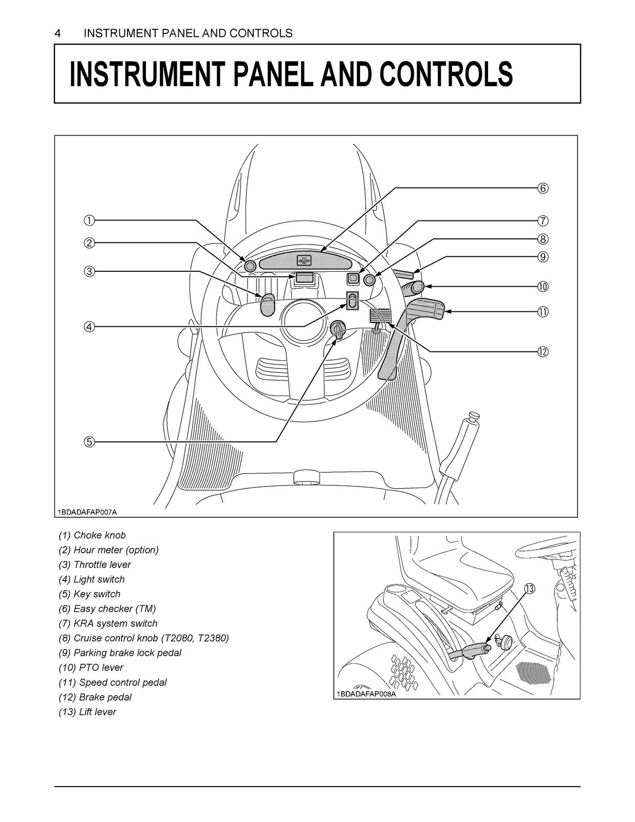 KUBOTA T1880 T2080 T2380 Operators Manual - BOUND - COVERS - XL FOLDOUT PAGES