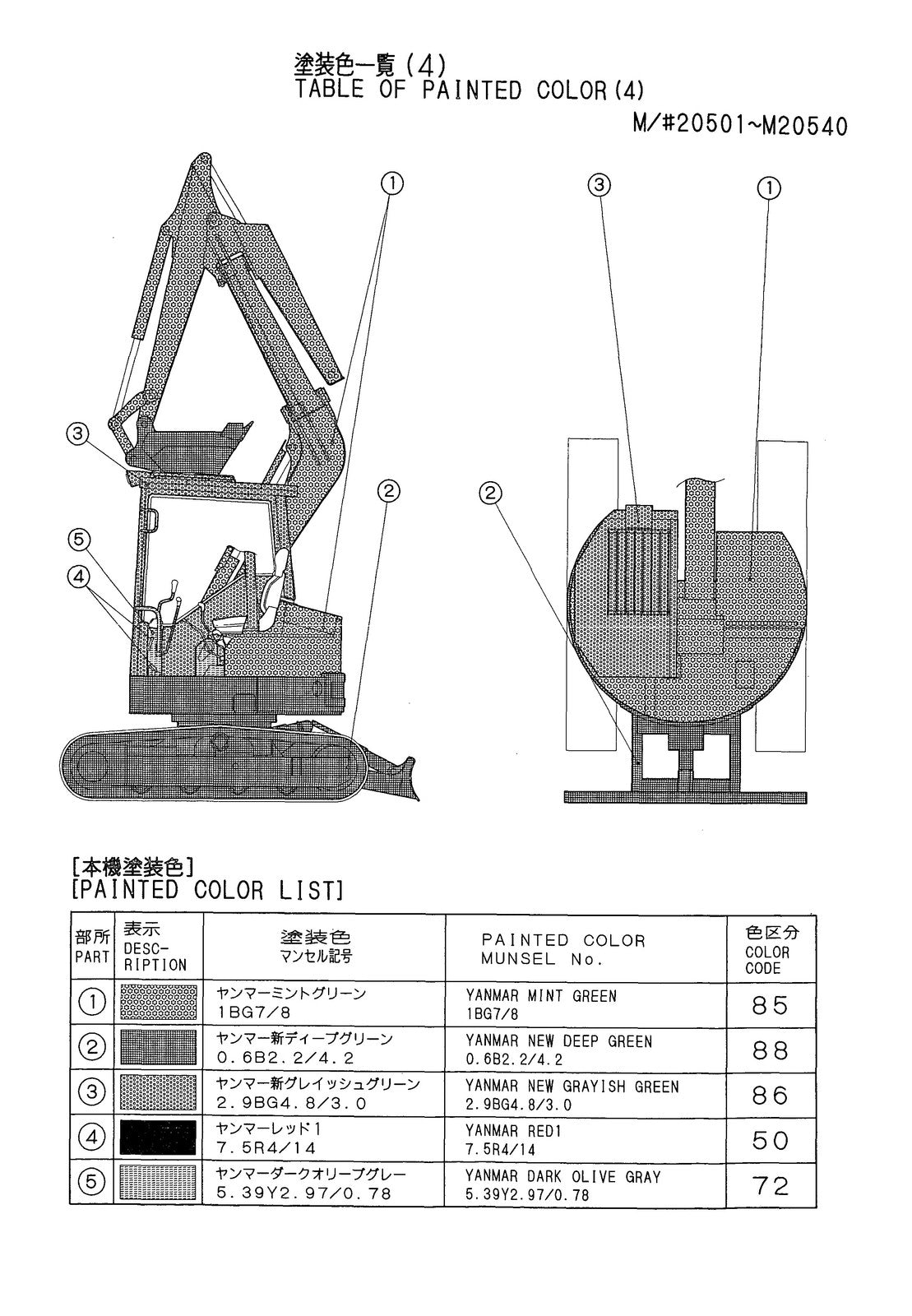 YANMAR B6-1PR B6-2PR Crawler Backhoe Parts Catalog Manual, FOLDOUTS