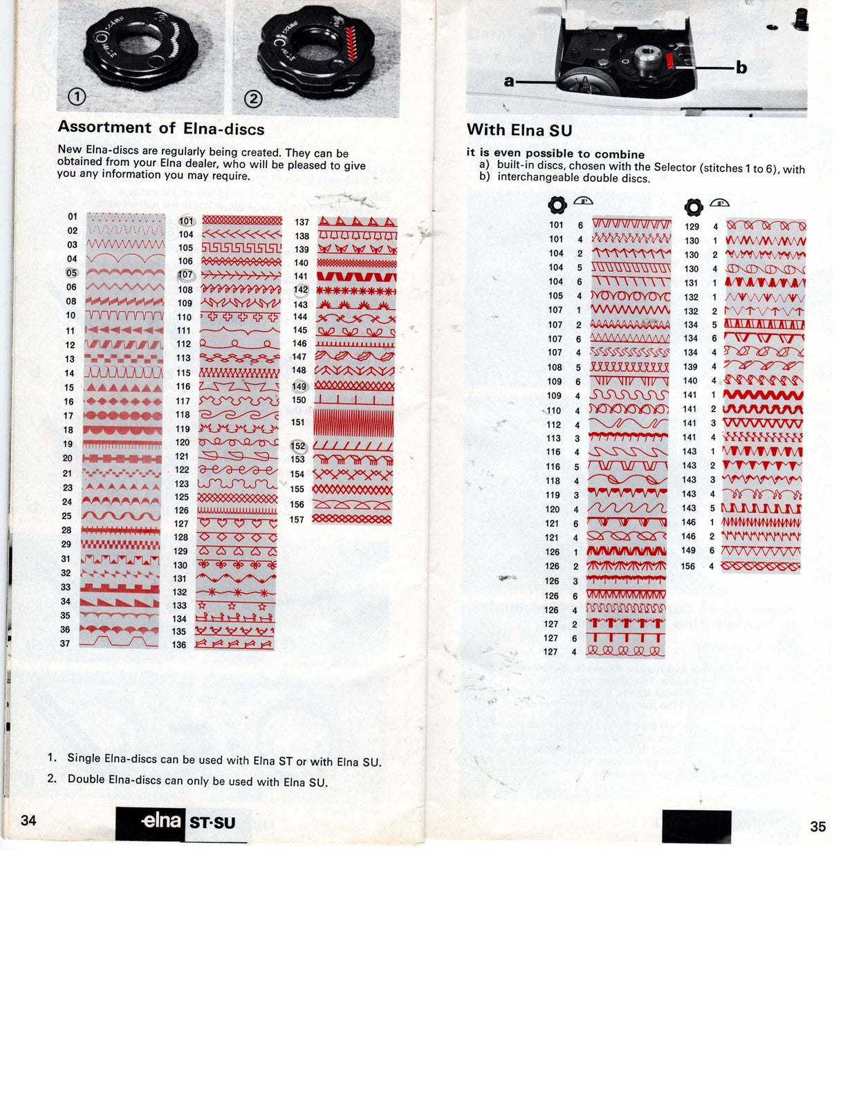 ELNA SP ST SU Sewing Machine Instruction Manual - WIRE BOUND - TOUGH COVERS