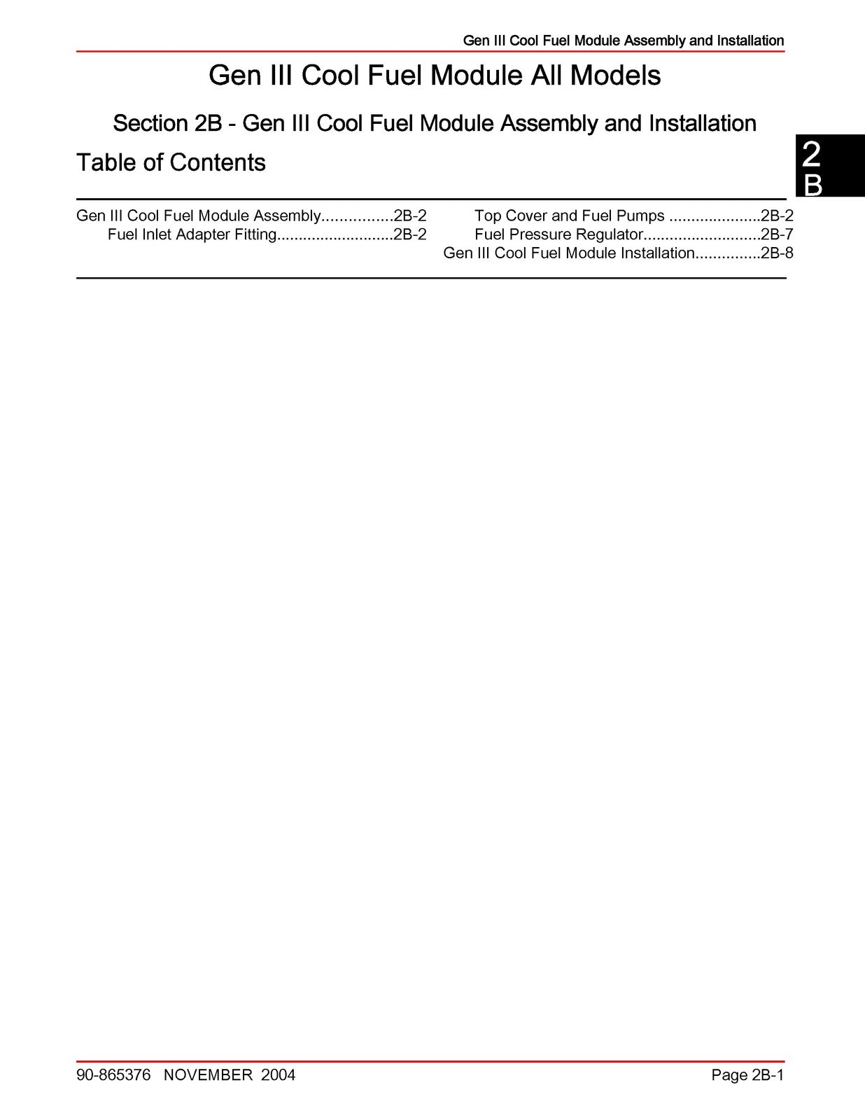 MERCURY MERCRUISER Gen III Cool Fuel Service Manual Supplement 2004 - WIRE BOUND