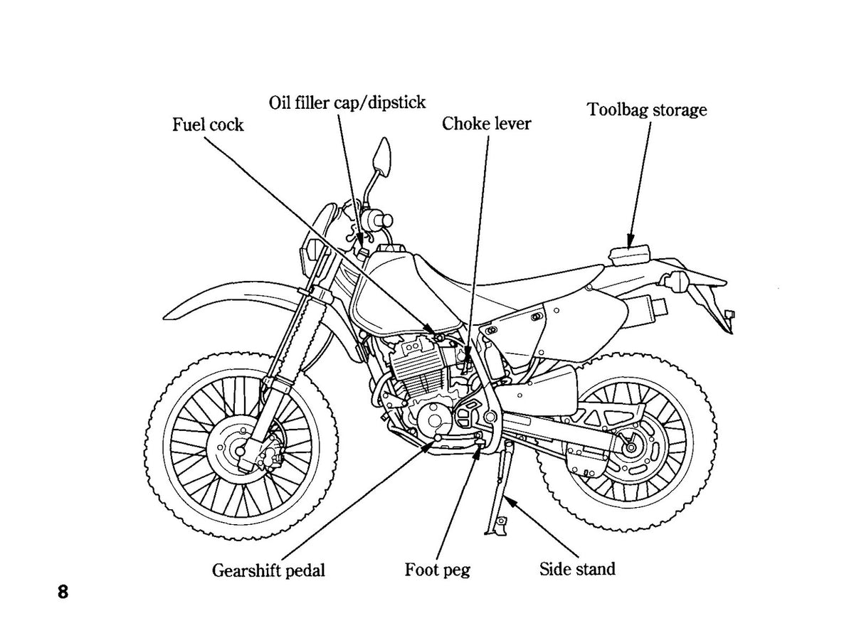 HONDA XR250R Owners Manual 2000 - BOUND - COVERS - XL FOLDOUT PAGES