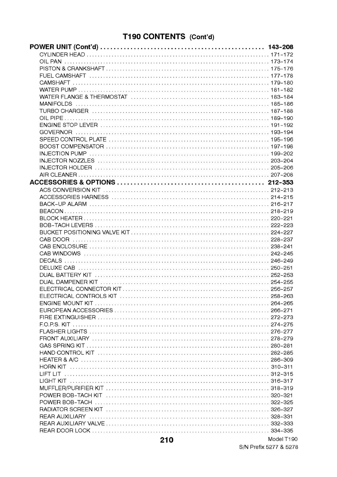 BOBCAT T190 Parts Manual 2004 SN 527711001 Up - STEEL WIRE BOUND - TOUGH COVERS