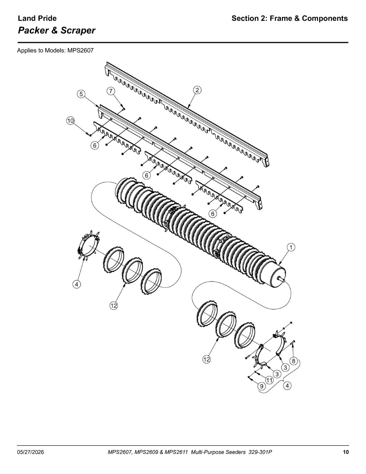 LAND PRIDE MPS26 Series Multi-purpose Seeder Parts Manual 2026 - WIRE BOUND