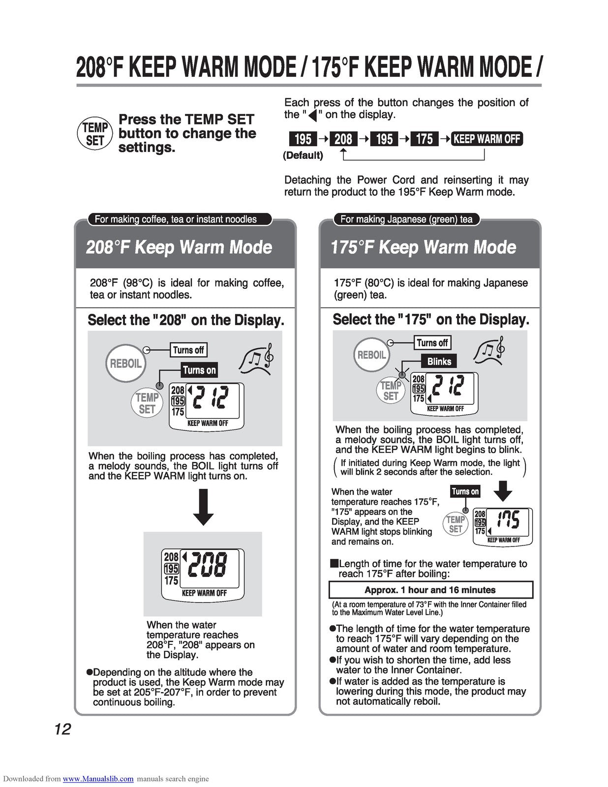 ZOJIRUSHI CD-QAC40 Micom Water Boiler Warmer Operating Instructions Manual