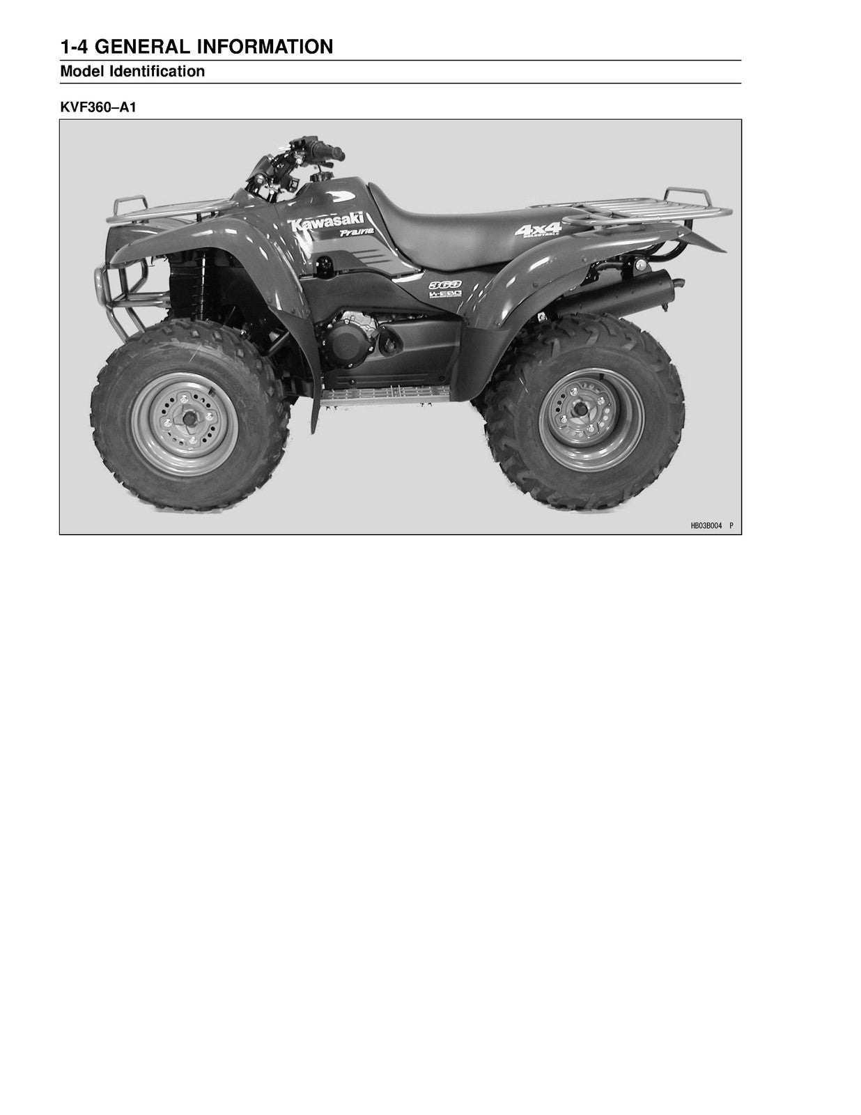 KAWASAKI Prairie 360 KVF 360 All Terrain Vehicle Service Manual 2002 - BOUND