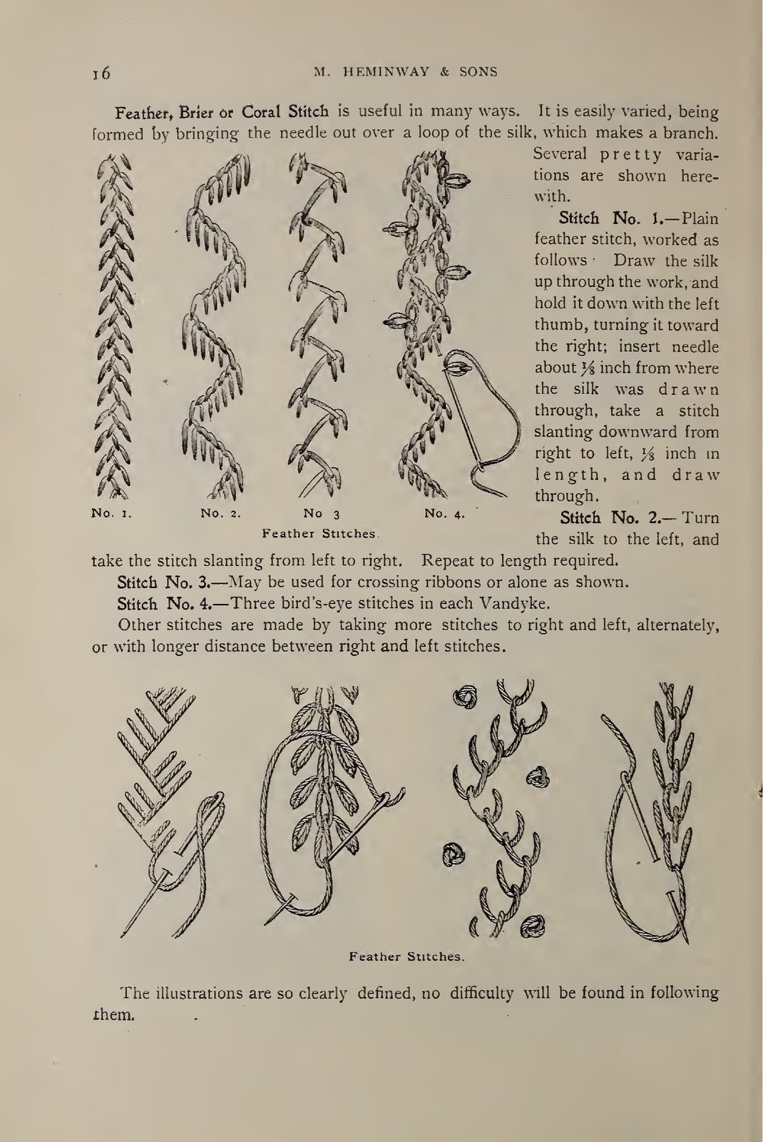 HEMINWAY Wash Silks Embroidery Crochet And Knitting Manual 1899, FOLDOUTS