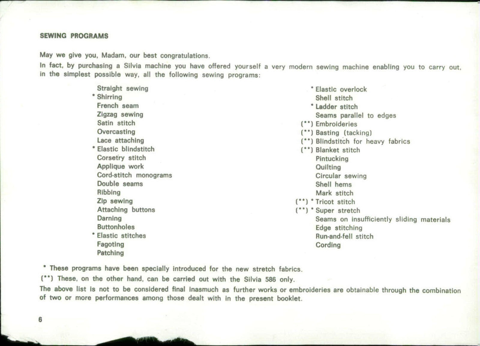 NECCHI Silvia Multimatic 584 Maximatic 586 Instruction Manual - WIRE BOUND