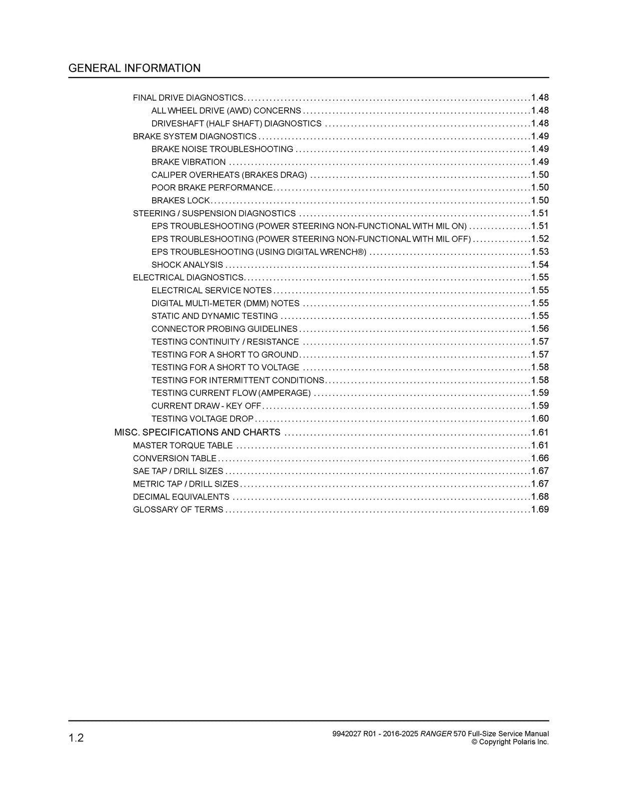 POLARIS Ranger 570 Full-Size Service Manual 2016-2025 - WIRE BOUND - COVERS