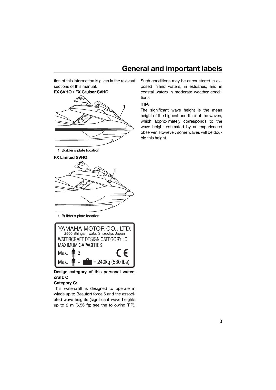 YAMAHA 2017 WaveRunner FX SVHO FX Cruiser SVHO FX Owners Operators Manual