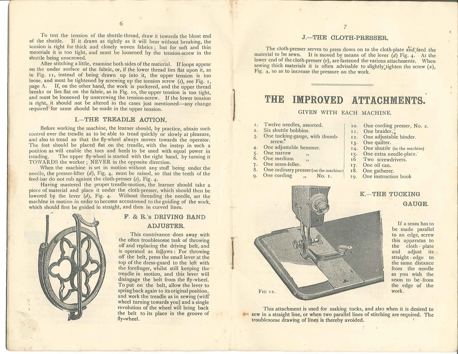 FRISTER ROSSMANN Vibrating Shuttle Sewing Machine Instruction Manual - BOUND