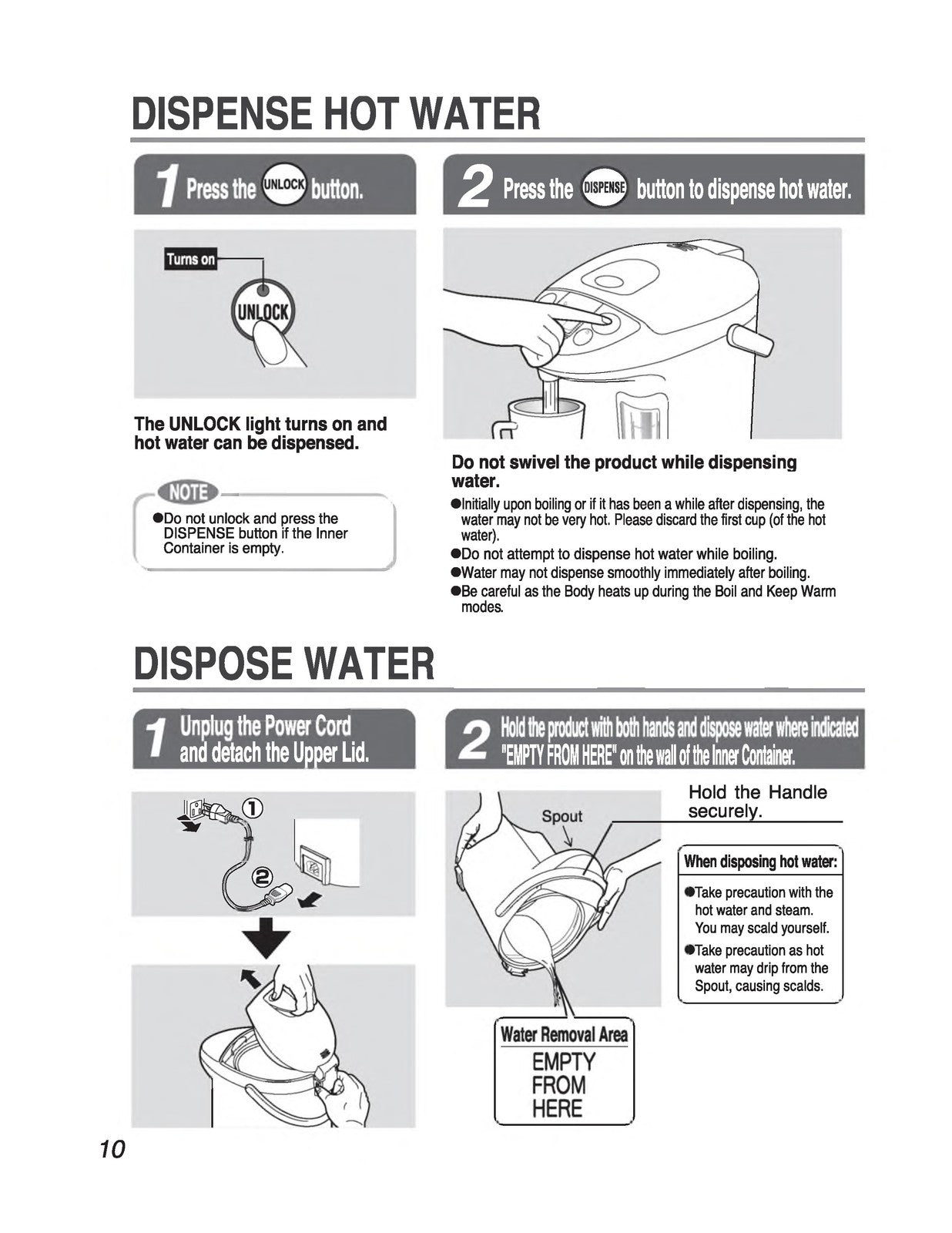 ZOJIRUSHI CD-LTC50 Commercial Water Boiler  Operating Instructions Manual